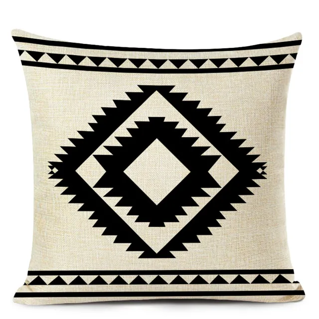 Retro High Quality ethnic Geometry Cushion Cover Throw Pillow Cutton Linen Car Sofa Bed Home Decor Textile Printed Pillowcase - Цвет: 1