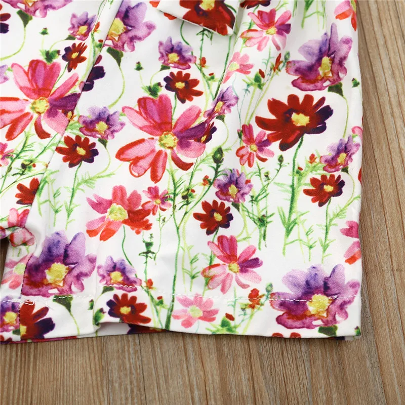 

Newborn Kid Baby Girl Clothes Set Summer Sleeveless Ruffle Sleeve Romper Floral Printed Bow Shorts Headband 3Pcs Baby Outfits