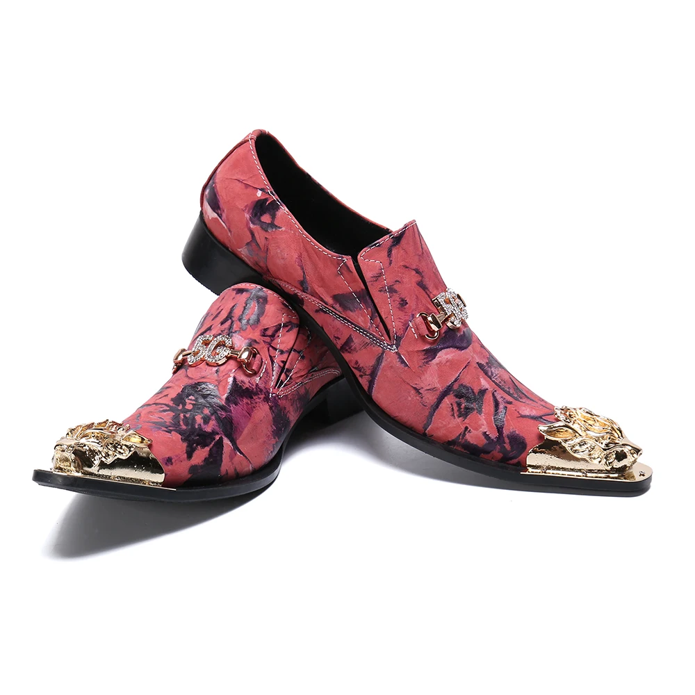 

Fashion Business Men Dress Shoes Genuine Leather Pointed Toe Wedding Formal Shoes Comfortable Club Party Steel Toe Shoes sapatos