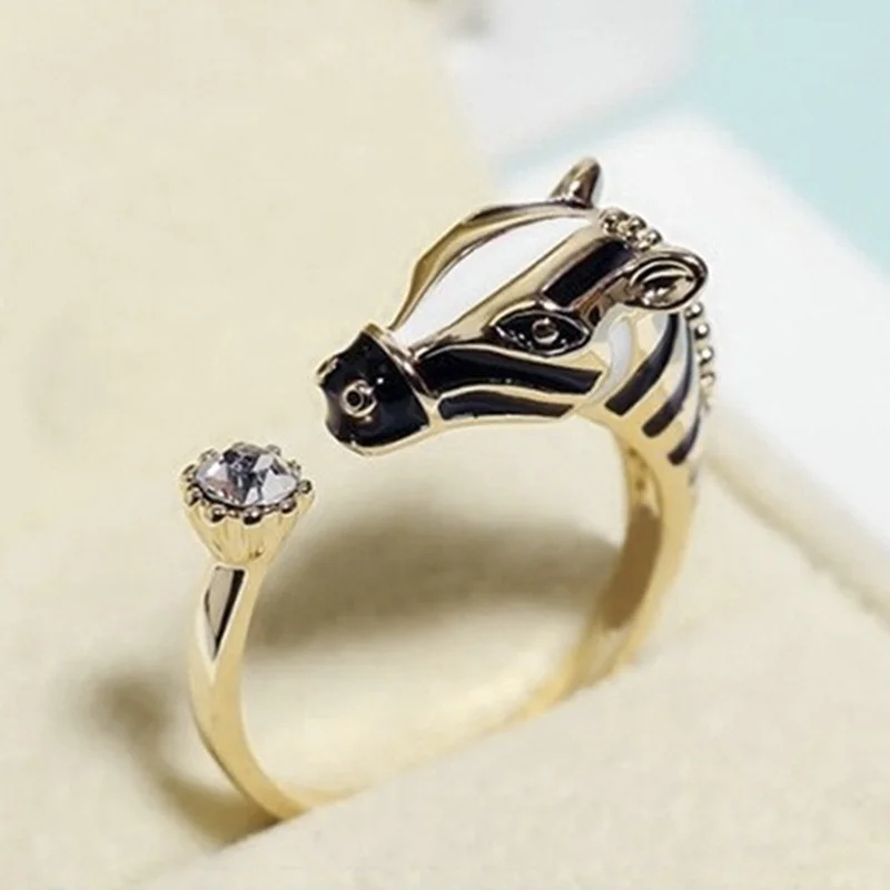 Модные ювелирные изделия Уникальный дизайн голова лошади Регулируемые кольца