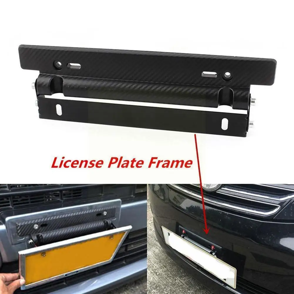 

Universal ABS Carbon Fiber Racing Number Plate Auto Mount Bracket Car-styling Plates License Frame Adjustables 2021Car Hold V3T8