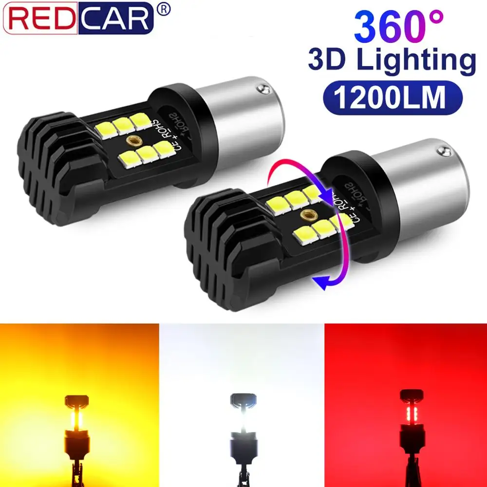 2шт 1156 BA15S P21W Led BAY15D BAU15S PY21W лампа 12SMD 3030 чипы T20 7443 W21/5W светодиодные лампы для
