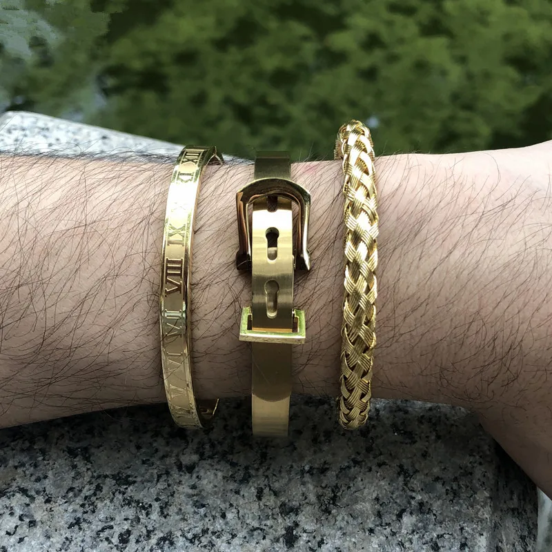 

Royal Roman Bracelets & Bangles Love Bangle Bracelet For Men Stainless Steel Rectangle Bracelet Pulseira Men's Bracelet
