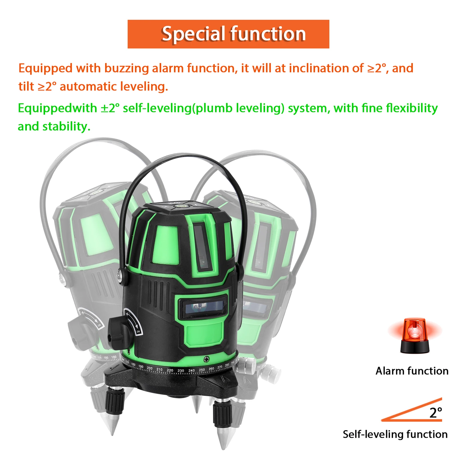 Многофункциональный 2 ° автоматический самовыравнивающийся лазерный уровень с