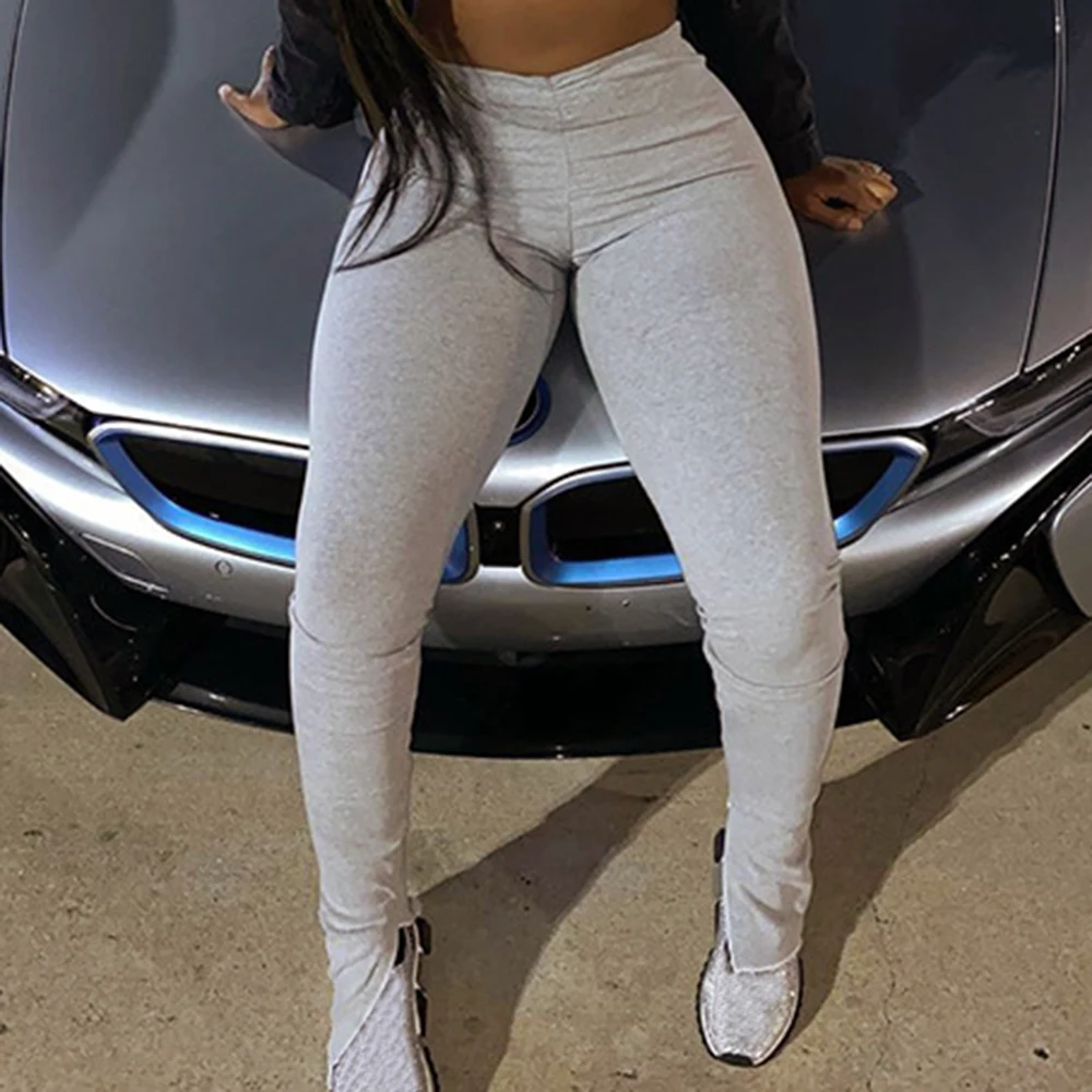 Брюки женские расклешенные с высокой талией спортивные штаны в складку джоггеры