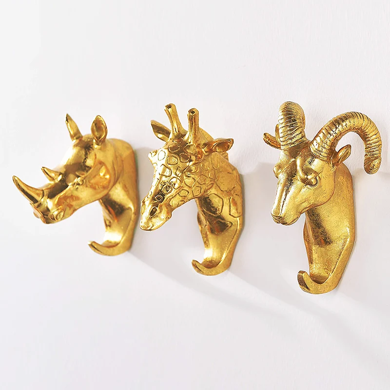 Декоративные настенные крючки из смолы с животным дизайном для подвешивания
