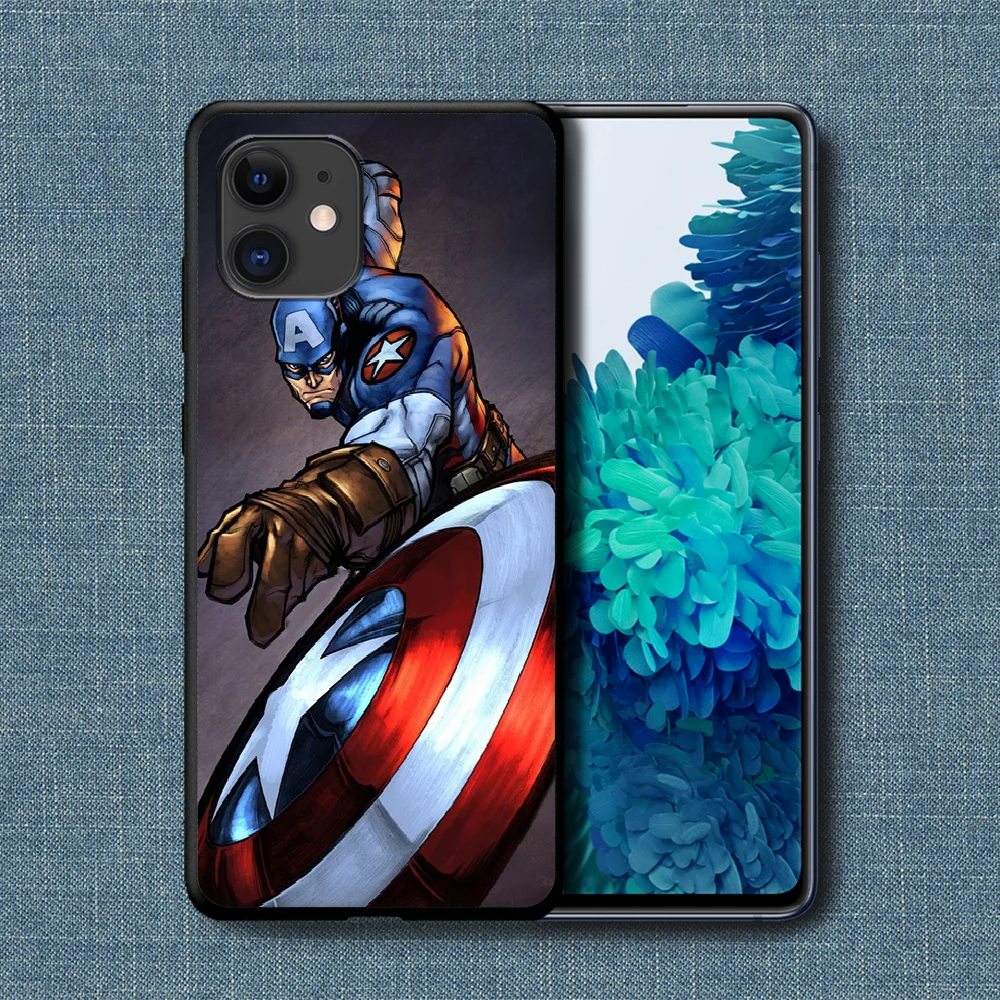 

Captains America Steve Rogers Phone Case For iPhone 4 4s 5 5S SE 5C 6 6S 7 8 Plus X XS XR 11 12 Mini Pro Max 2020 black Coque