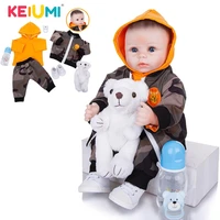 18 inch keiumi handsome reborn baby doll with hand painted hair bebe dolls toy for kids birthday xamx gift