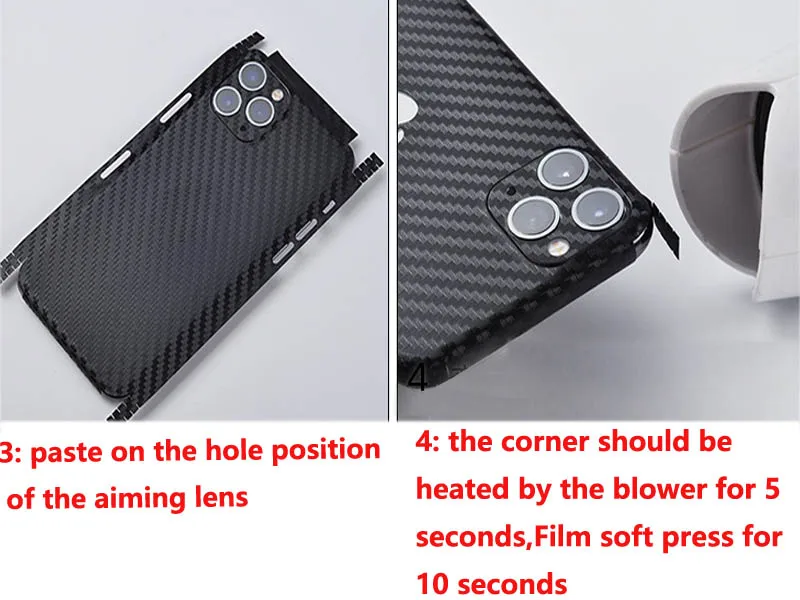 Carbon fibre PVC Phone Stickers For iPhone 8 Plus Back Films Decal For iPhone XR 11Pro Max Sticker Adhesive Skin images - 6