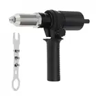 Черная сталь Сплав Прочный Электрический пневматический клепальный молоток адаптер с 2,43,24,04,8 мм Диаметр с заклепками и ручка ключ, дюймовый стандарт