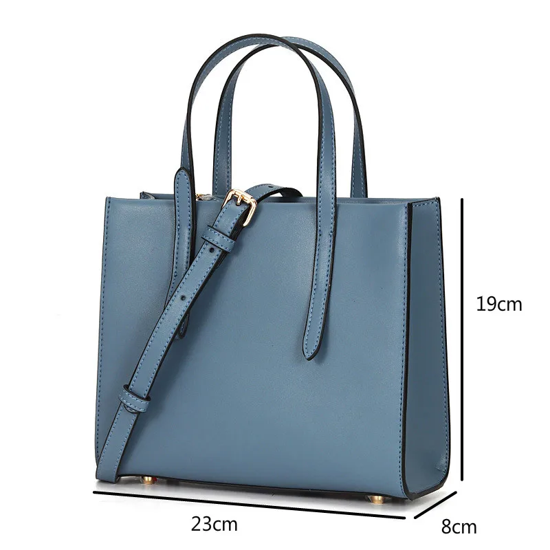 

YourSeason Genuine Leather Ladies Simple Handbags 2021 Fashion Cowhide Tote Large Capacity Girls Shoulder Messenger Bags