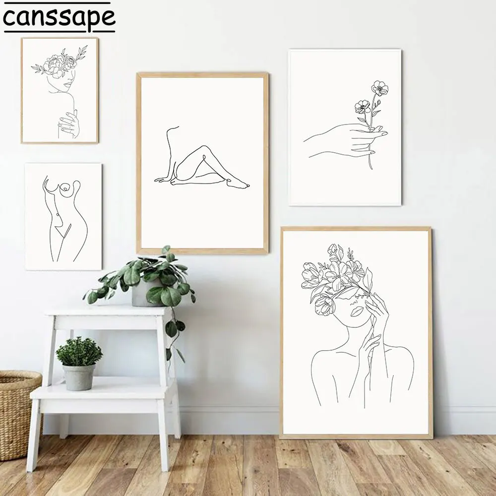 Художественный настенный постер для привлекательной обнаженной девушки на