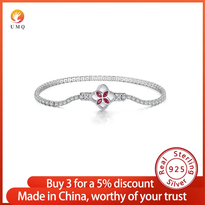 

UMQ 925 Sterling Silver Jewelry Wrist Bracelets for Women AAAA Zirconia Tennis Bracelets Wholesale Jeweler Pulseras Mujer