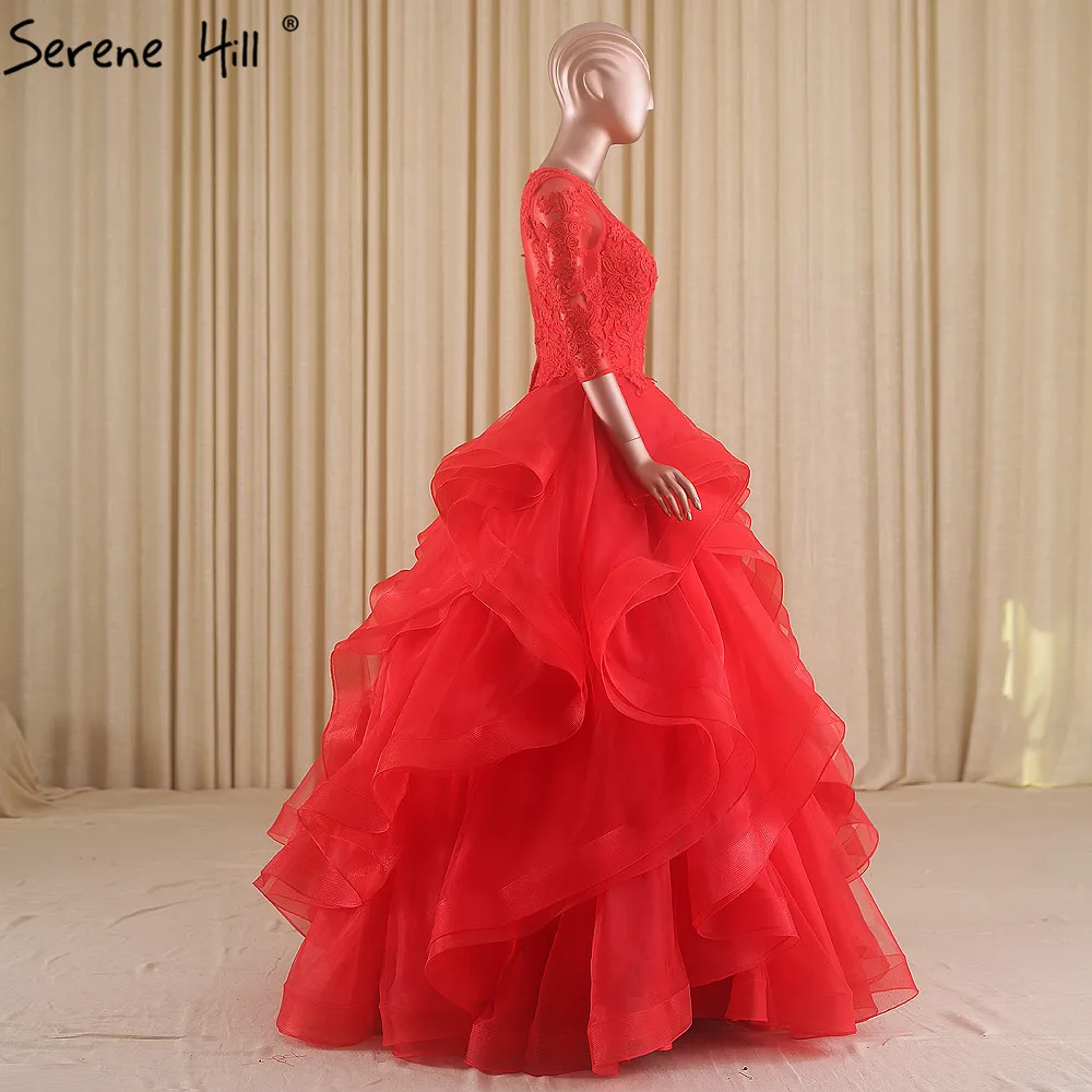 Robe De Mariee/свадебное платье с короткими рукавами Большой красный цвет Кружевное