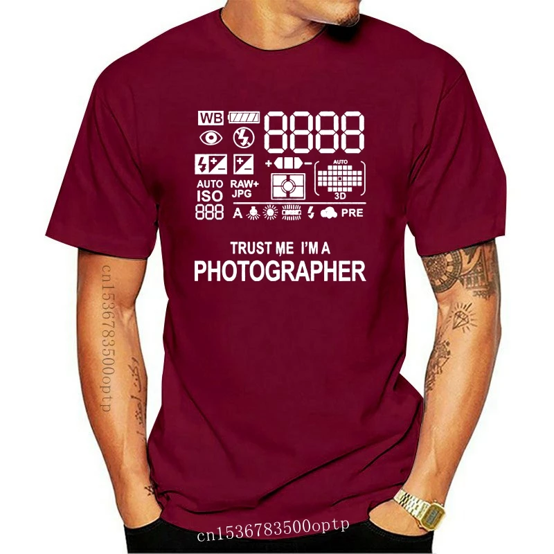 

Summer Photographer Camera T Shirt Premium Cotton Photography Gift Present Funny Cotton Short Sleeve Shirts Men