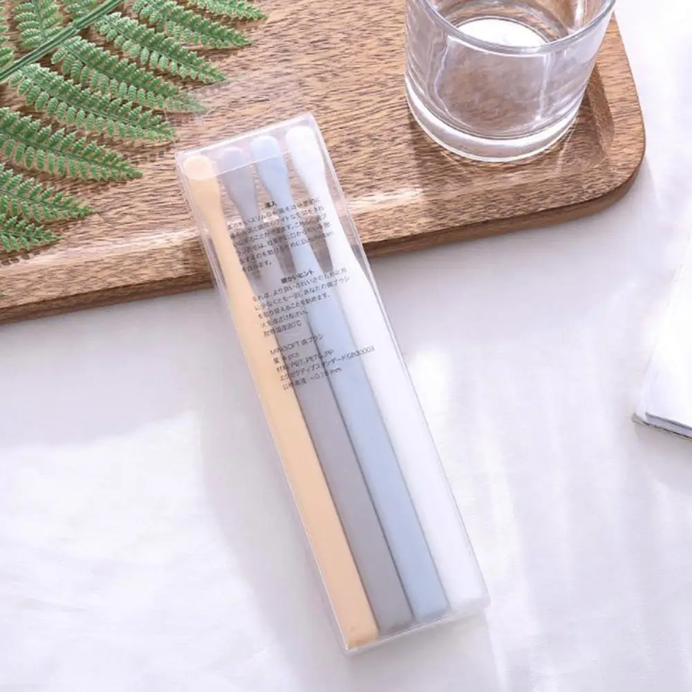 4 шт. японская шелковая мягкая щетиная зубная щетка многоцветная маленькая для