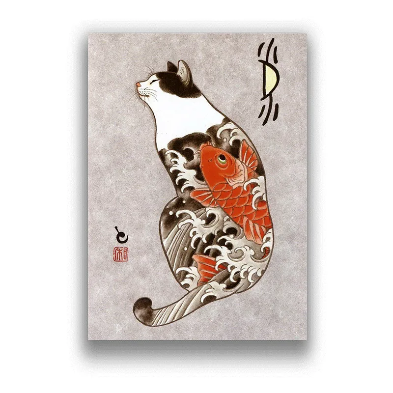 Японский самурайский фотографический бумажный плакат с белым покрытием