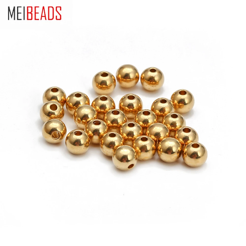 MEIBEADS 50 шт./лот наружный медный материал диаметр 3 мм 8 латунные бусины золотого