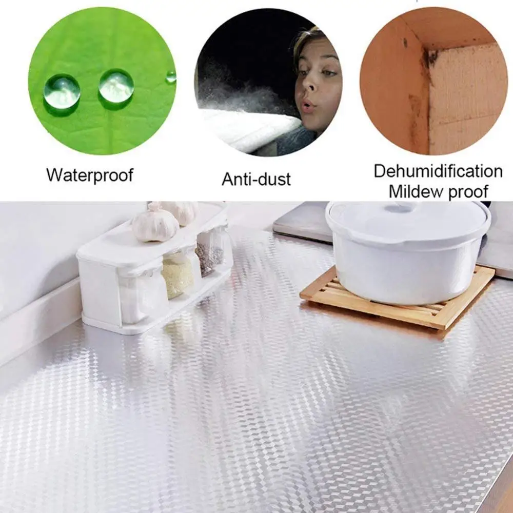 3m5m10m aluminum foil fireproof material wallpaper waterproof self adhesive for kitchen wall stickers home oil proof paper free global shipping