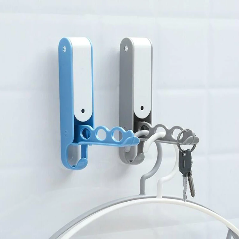 

Creative wall hanging folding clothes hanger outdoor balcony bag hook Wall Hanger