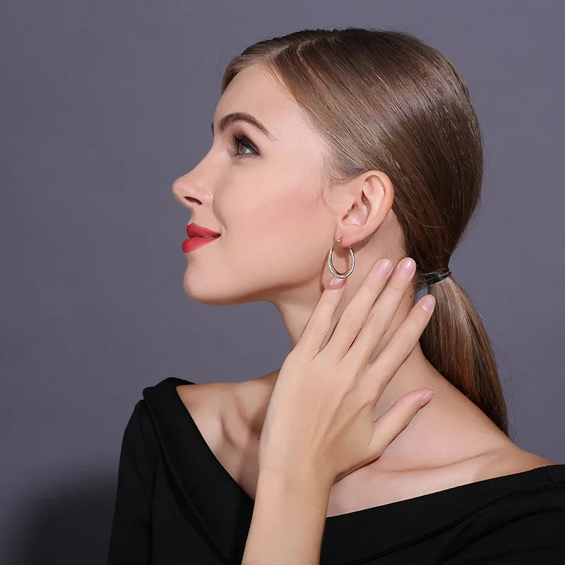 

Elegant Style Simple Fashion Trend Earrings Gold Mixed Color Oval Female Classic Earrings Wholesale Jewelry