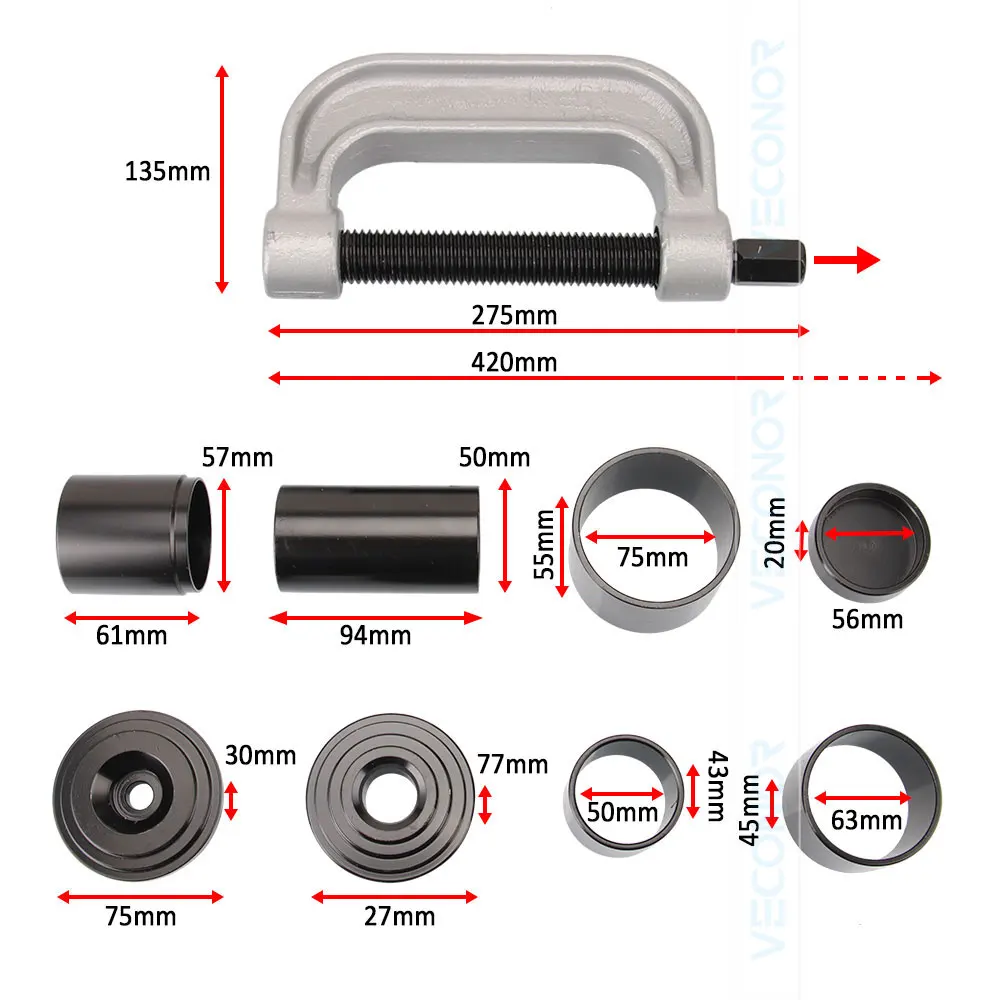10pcs C-type Ball Head Puller Removal Tool Disassembly Universal Cross Shaft |