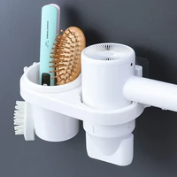 hair dryer holder wall mounted multifunction bathroom shelf punch free straightener hairdryer storage shelf bathroom accessories