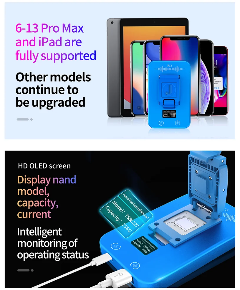 Kup Oryginalny JCID JC P13 BGA110 PCIE Nand Programista Dla IPhone 6-13Promax Zintegrowany Fioletowy Ekran Naprawy