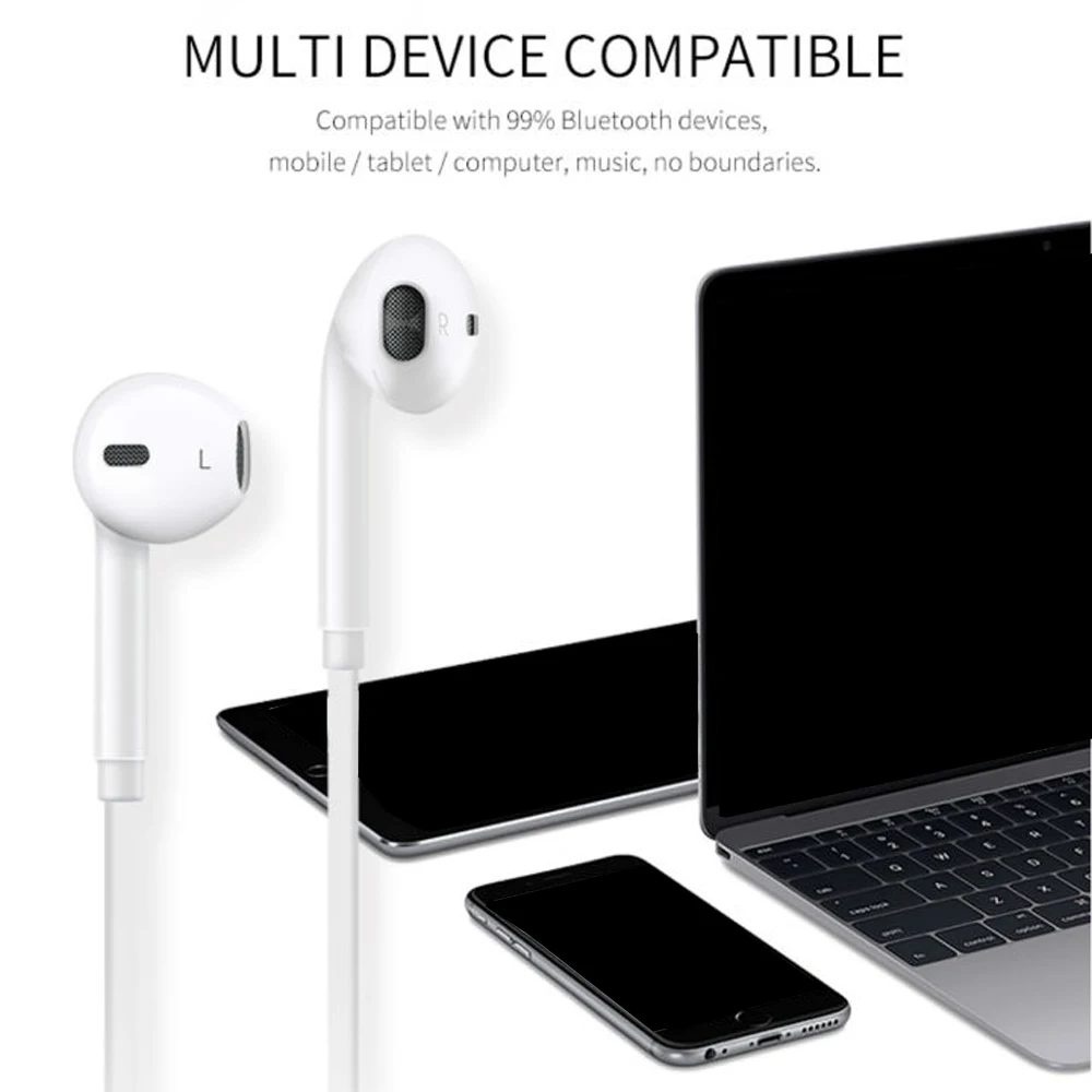 Беспроводная bluetooth гарнитура стерео в уши с микрофоном для iPhone 6/samsung|Наушники и