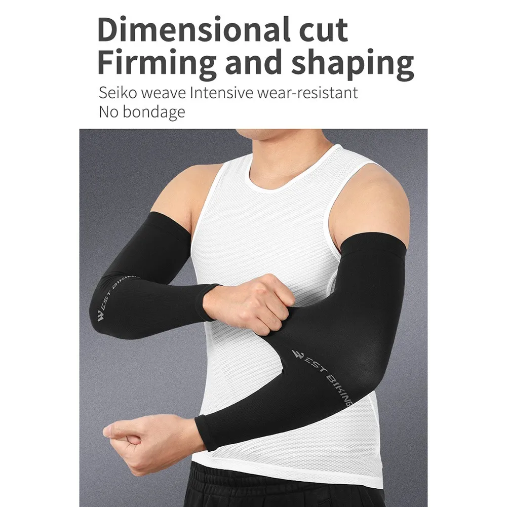 

1 Pair Arm Sleeve Bicycle Sleeve Riding Running UV Sunscreen Ice Silk Spandex Sleeve Outdoor Cool Aarm Sleeve Mtb Arm Cover New
