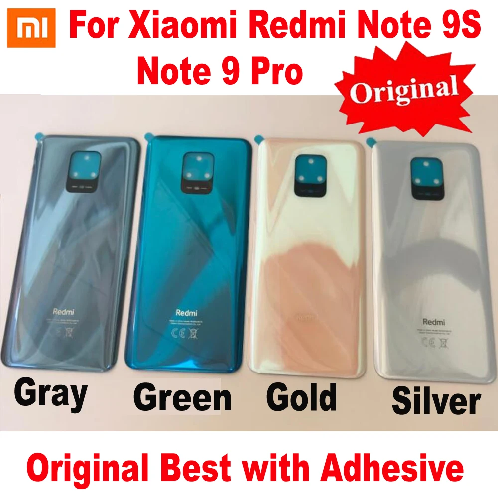 Задняя крышка батарейного отсека для Xiaomi 100% Note 9 Pro Note9 стеклянная панель с клеем