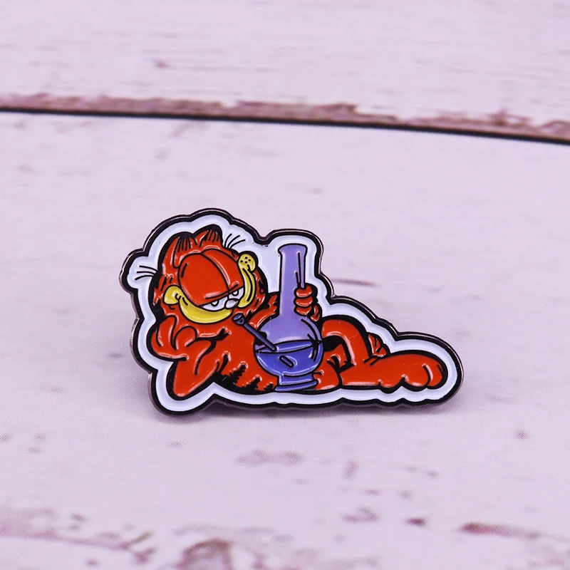 Science Garfield брошь химия кошка эмалированная булавка Ретро 80 х классические