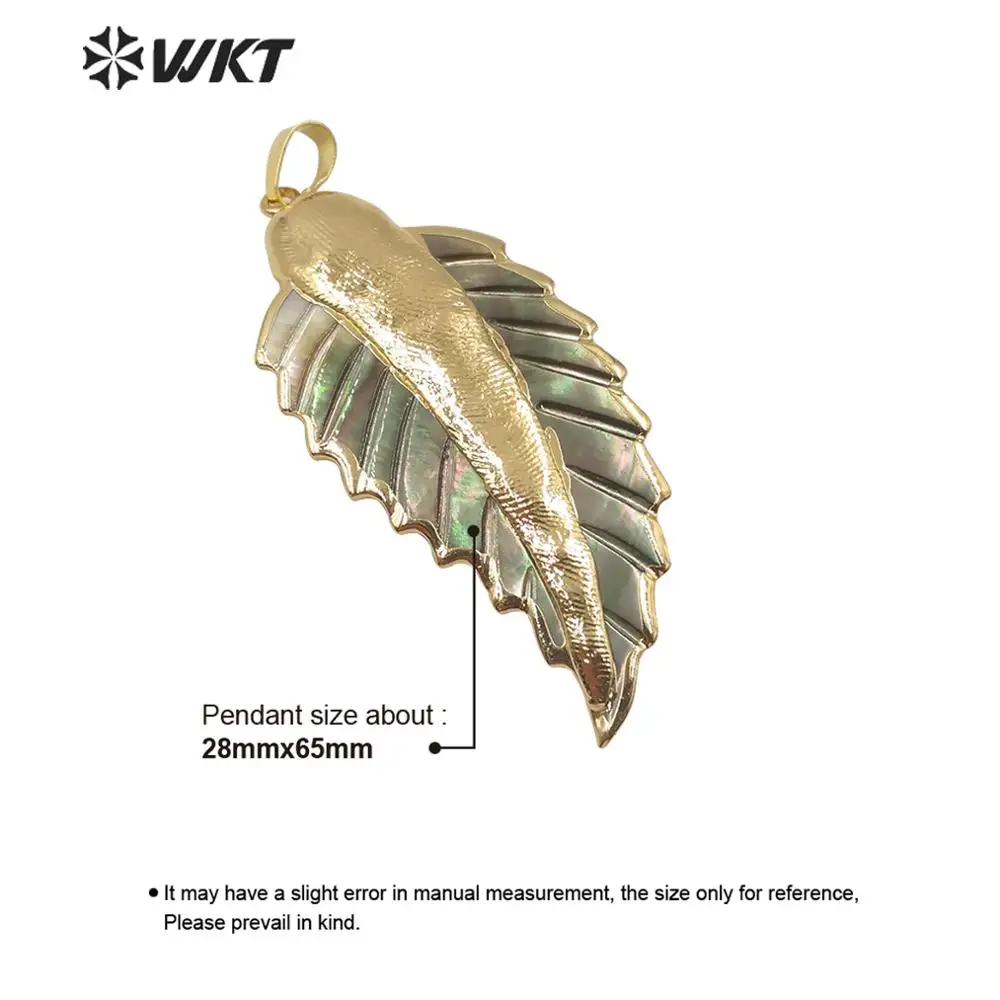 

WT-JP172 New hotsales dark grey shell feather pendant fashion girl populared natural shell feather necklace pendant
