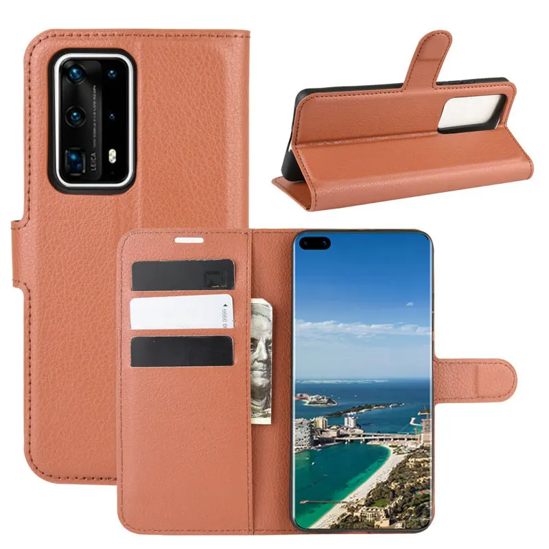 Роскошный кожаный чехол книжка для Huawei P40 Pro Plus + 5G ELS NX9 N04 кошелек