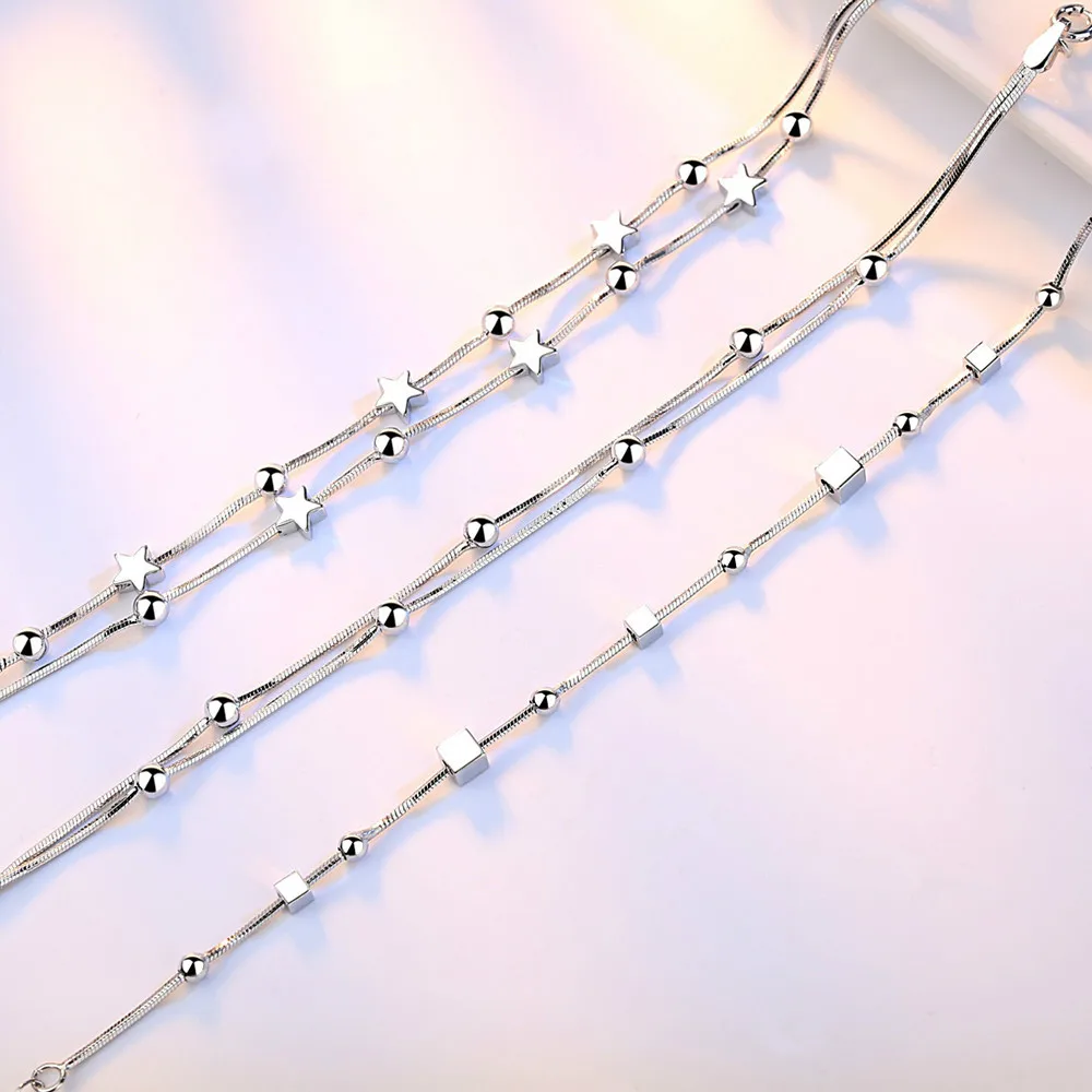 

925 Stamp Sterling silver jewelry high quality fashion woman bracelet 20CM