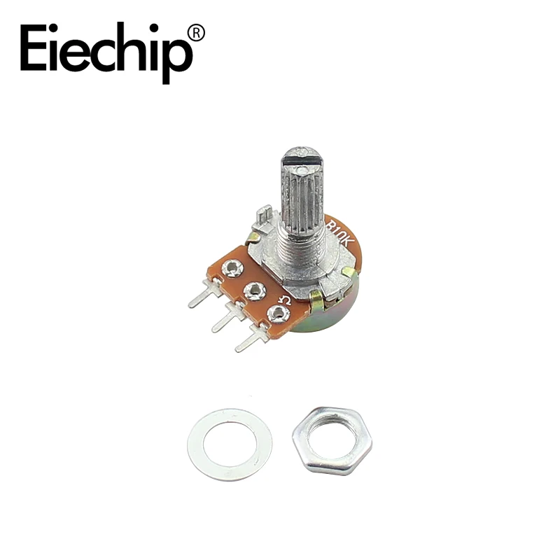 10pcs WH148 Carbon film Potentiometer 20mm Shaft Amplifier Dual Stereo potentiometer 3Pin 1K 2K 5K 10K 20K 50K 100K 500K 1M Ohm