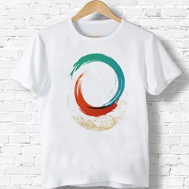 

Abstract Circle T Shirt Print Summer short Sleeve Fun Harajuku Tee Shirt Plus Size T Shirt For Boys/Girls Tops