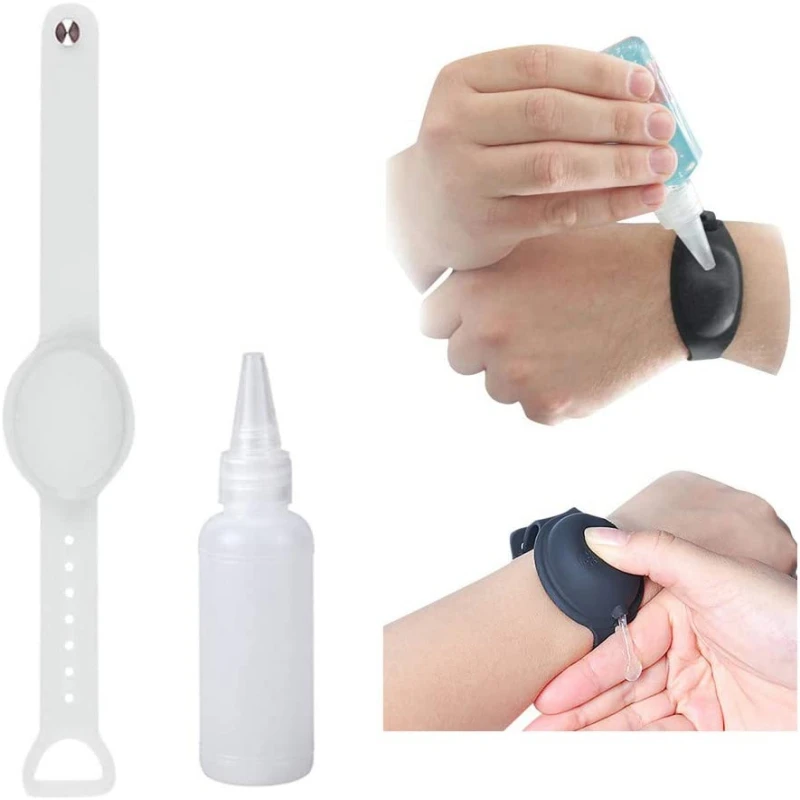 

Hand Sanitizer Disinfectant Sub-packing Silicone Bracelet Wristband Hand Dispenser Wearable Hand Sanitizer Dispenser Pumps New