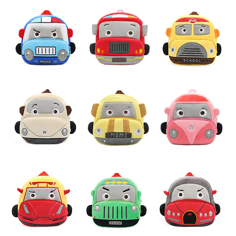 

Children's Plush Backpack Cartoon Car Cute Anime Backpacks For Boys Girls 2-4 Years Baby Kindergarten School Bag Kids Toys Gifts