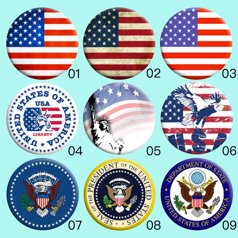 США национальные кольца с флагами Америка Национальная эмблема Жестяного