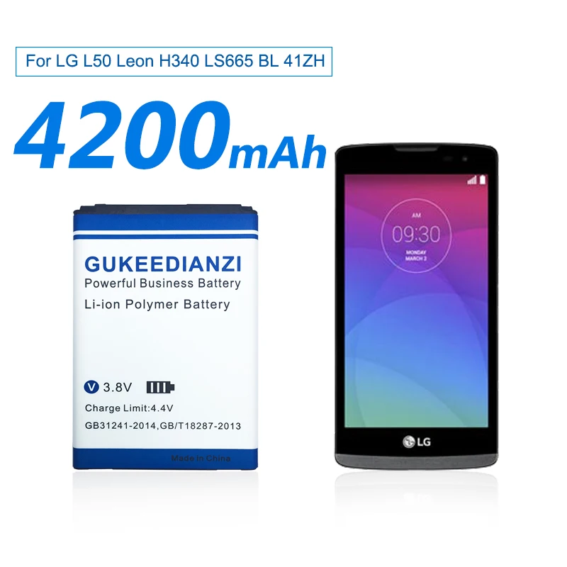 Аккумулятор GUKEEDIANZI 4200 мАч для LG Leon H340 H345 MS345 H343 Risio C40 L50 D213N дань 2 LS665 H324 + блок