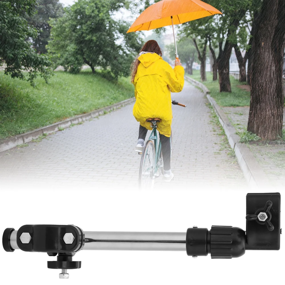 

Silver Thick And Durable Stainless Steel Bicycle Umbrella Support Frame Bicycle Riding Bracket Accessories Umbrella Stand