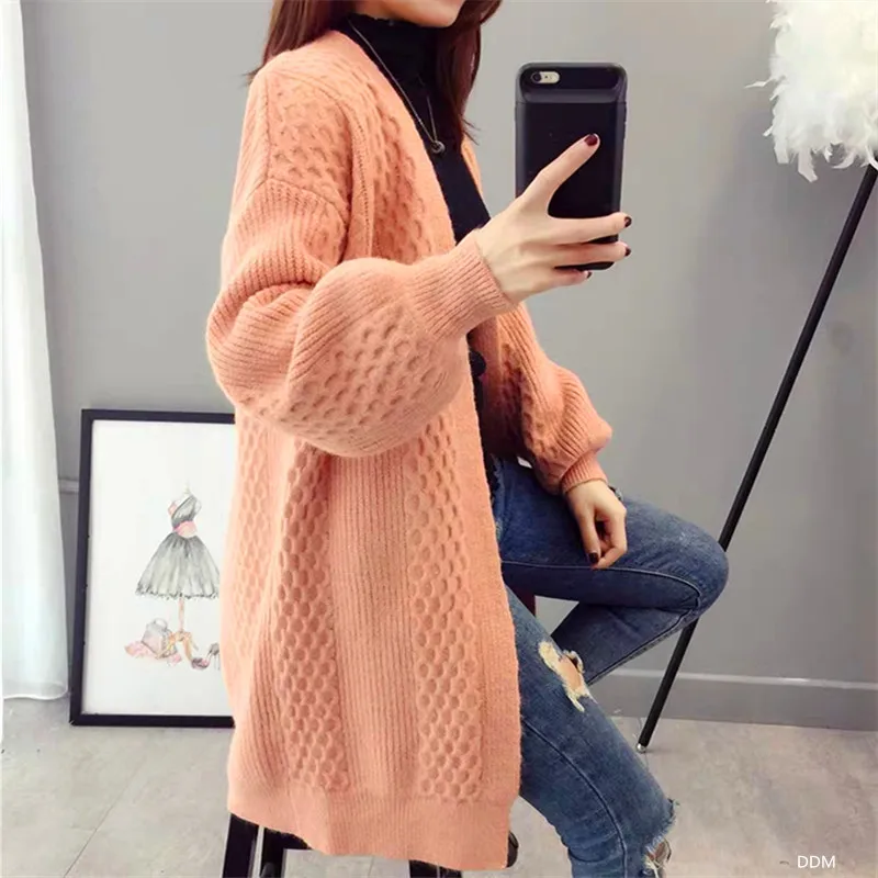 

FOLOBE Vintage long cardigan women sweaters female Long sleeve autumn winter cardigans Casual knitwear knitted jumpers