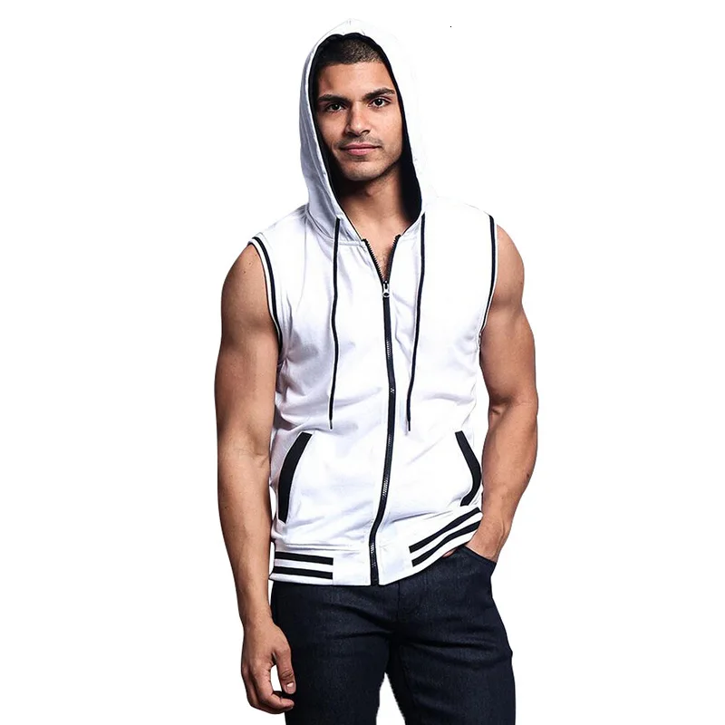 

2019 Man Leisure Time Sleeveless Vest European Code Even Hat Cardigan Sweater