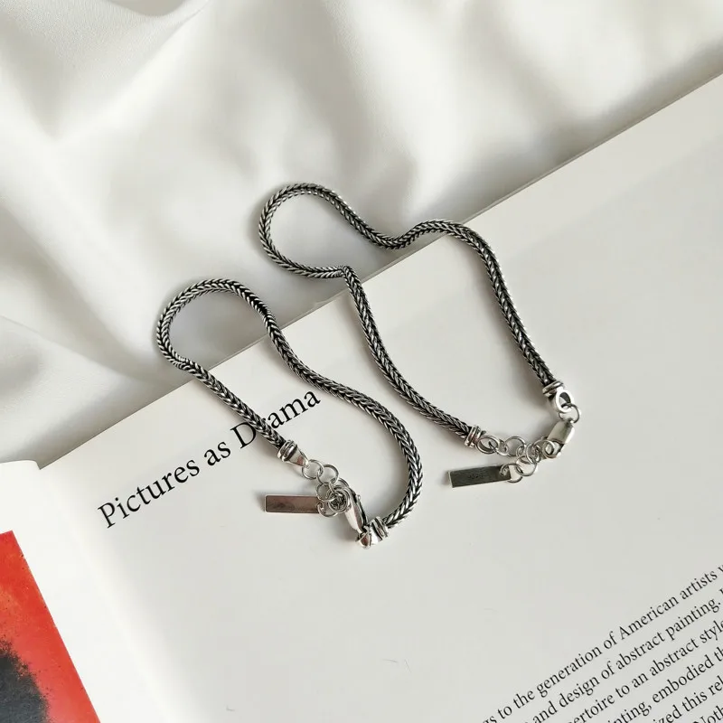 Форзац винтажный ткацкий браслет из 100% стерлингового серебра 925 пробы для женщин