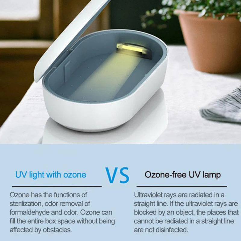 

2 in 1 10W Wireless Fast Charging Small Items Smart Phone UV Ozone Disinfection Sterilizer Box for iPhone Samsung Huawei Xiaomi