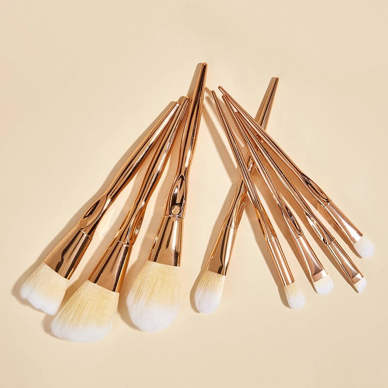 

8Pcs a Set Metal Makeup Brushes Cosmetic Face Foundation Power Eyeshadow Blush Make Up Brush Kit