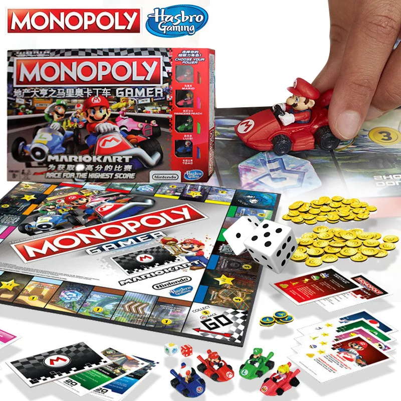 Hasbro Games Монополия Super Mario Kart Настольные игры для мультиплеера взрослые Семейные