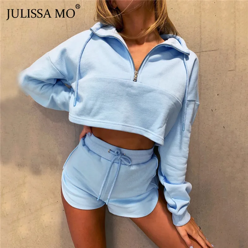 Женский спортивный костюм JULISSA MO из двух предметов розовый топ с капюшоном и