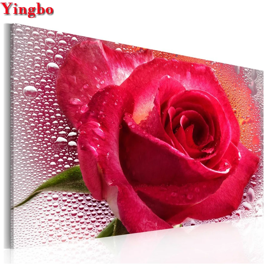 Алмазная живопись 5d своими руками красная роза квадрат круглая дрель алмазная